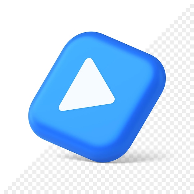 Play button triangle right arrow multimedia content player web app design 3d realistic isometric icon