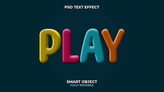 PSD play editable psd 3d text effect