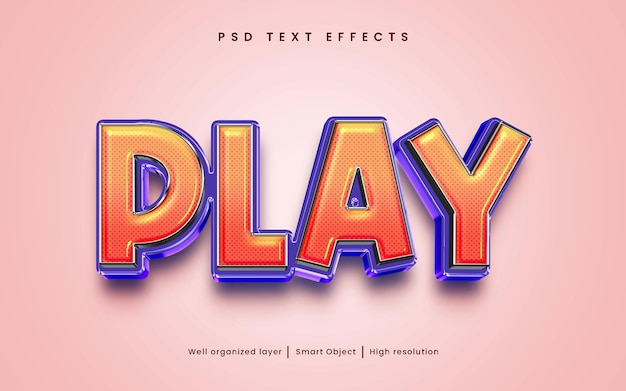 Play editable text Effect 3D style