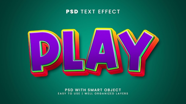 Play game cartoon text effect editable comic and funny text style