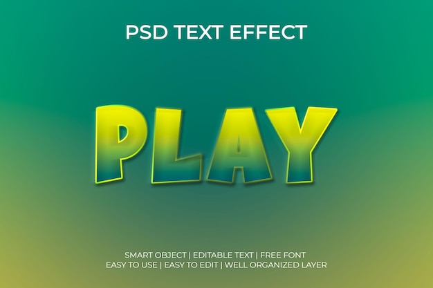 Play gaming Text effect editable