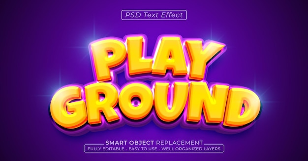 Play ground text editable 3D comic style text effect