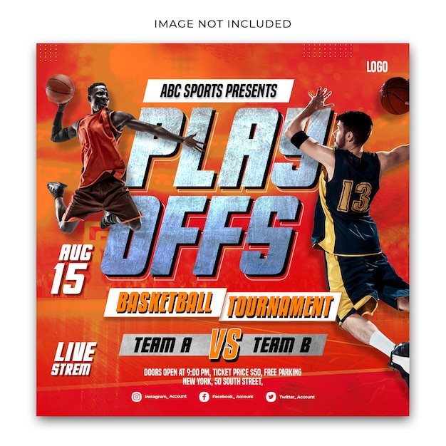 Play Offs Basketball Social Media Template