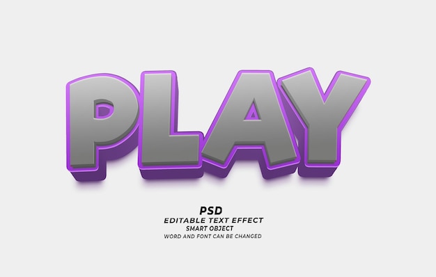 PSD play psd 3d editable text effect