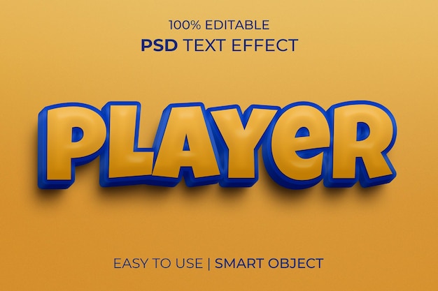 Player kids style text effect