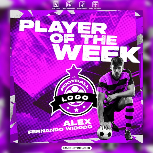 player of the week football banner or poster design