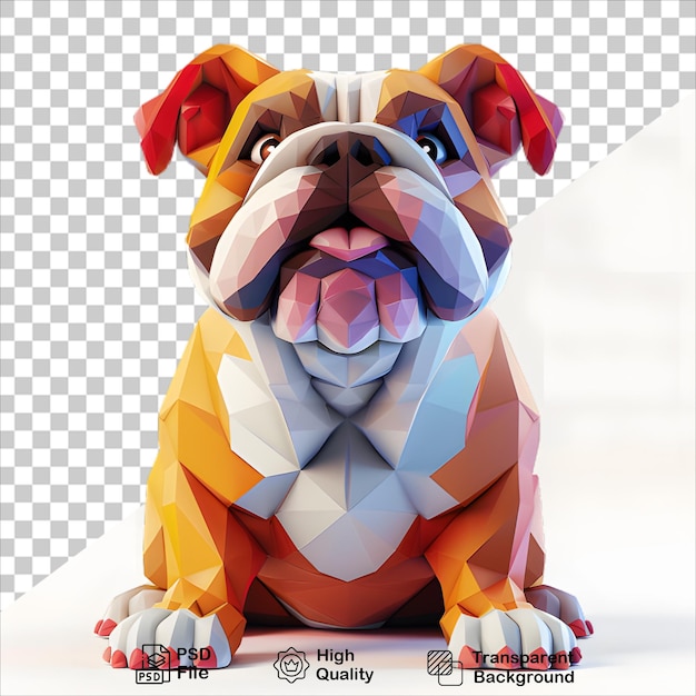 PSD playful 3d rendering of a cartoon dog on clear background