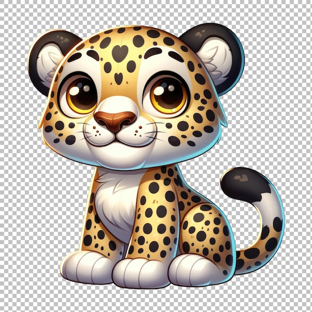 Playful cartoon leopard cub clipart