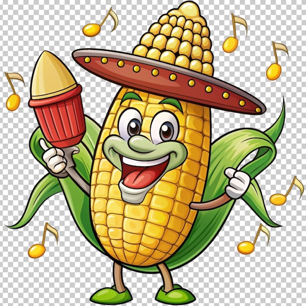 PSD playful corn cartoon illustration