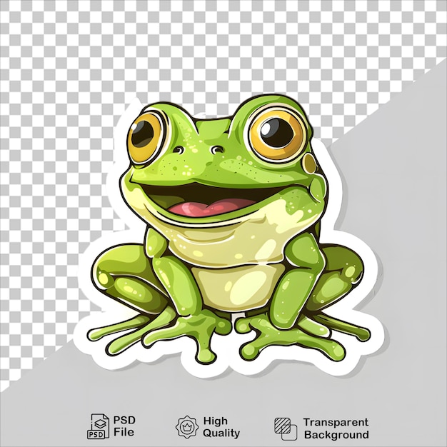 Playful Frog Sticker in Cartoon Illustration Style