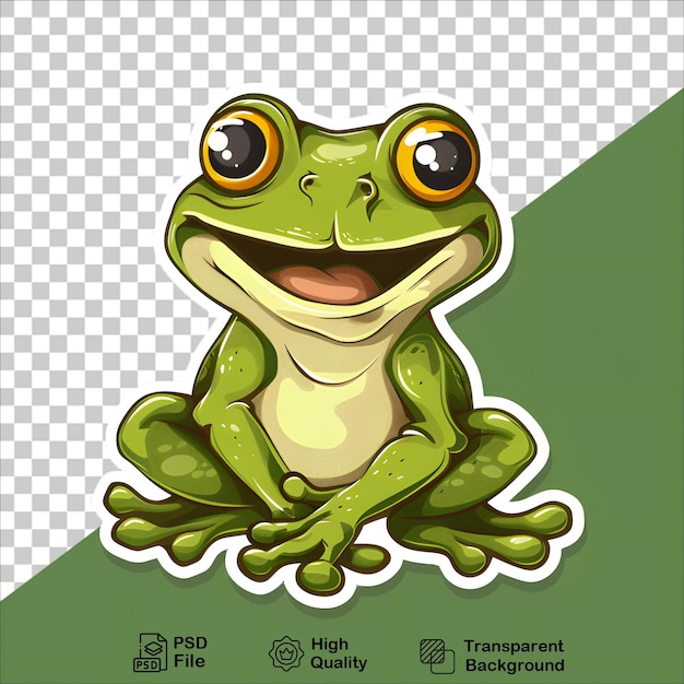 Playful Frog Sticker in Cartoon Illustration Style