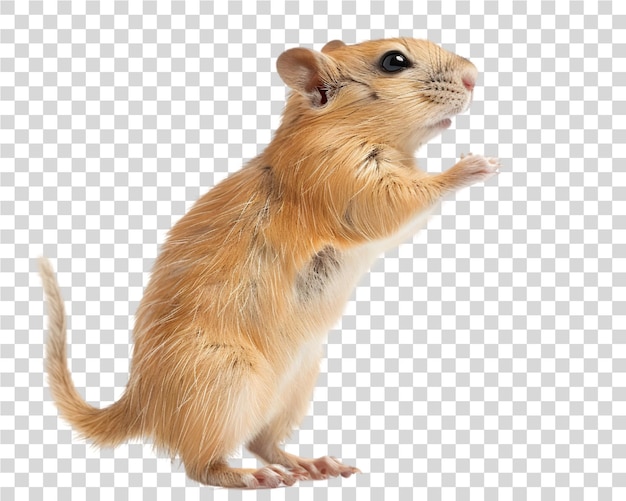 PSD playful gerbil standing on transparent background