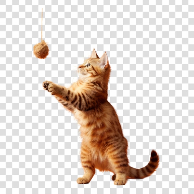 Playful kitten with toy ball