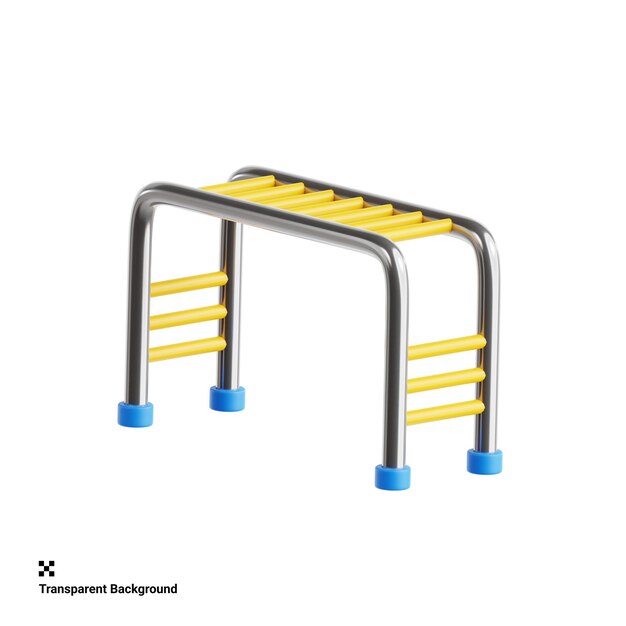 PSD playful monkey bars playground 3d icon illustration