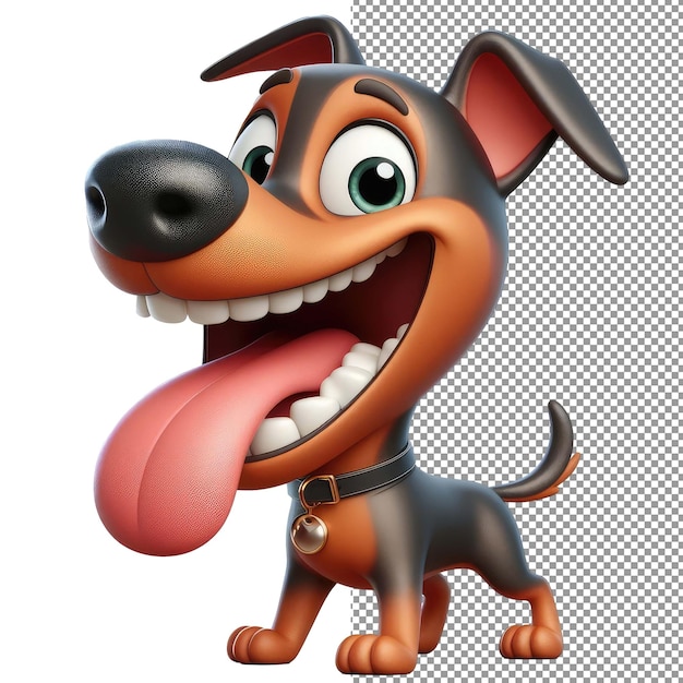 Playful Pooch 3D Isolated Dog on Transparent Background