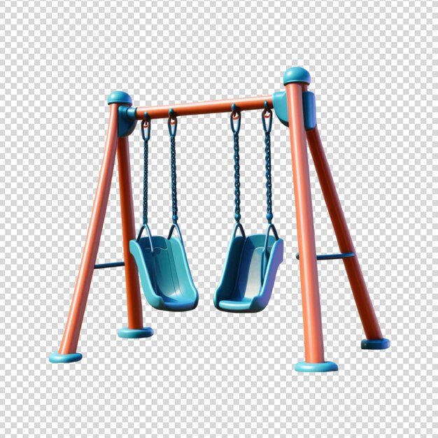 PSD playground swing isolated on transparent background