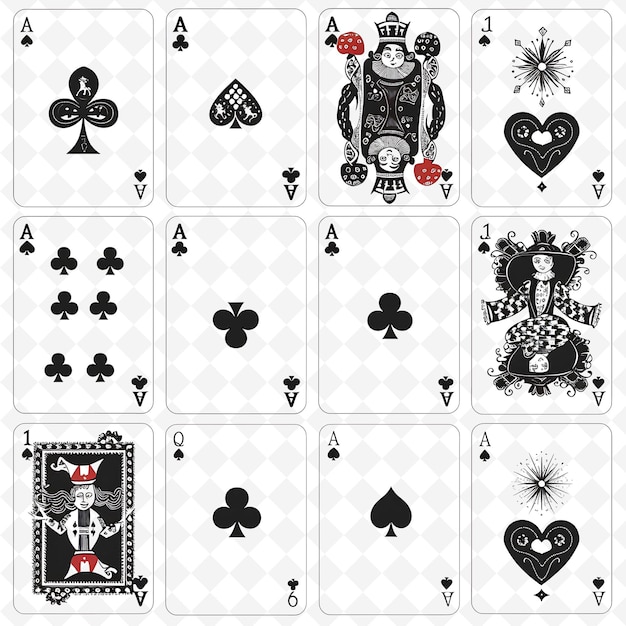 a playing card game of playing cards with a black and white one that says quot lucky quot