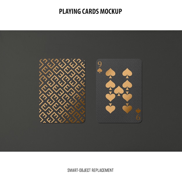 Playing Cards with Golden Foil Mockup