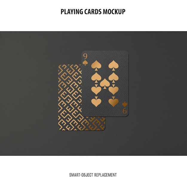 Playing Cards with Golden Foil Mockup