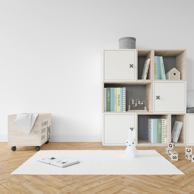 Playroom with books and toys