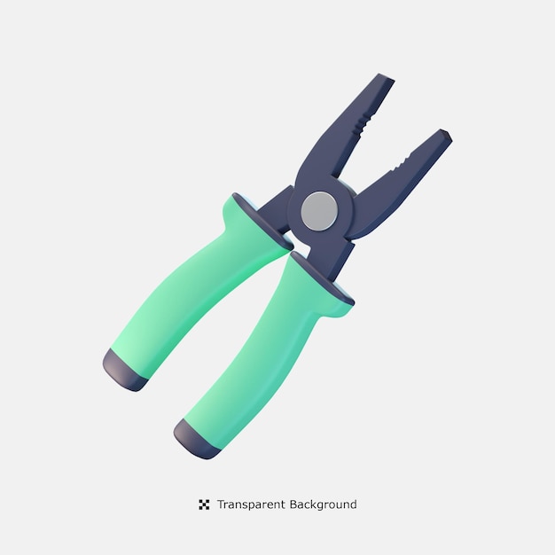 Pliers 3d icon illustration