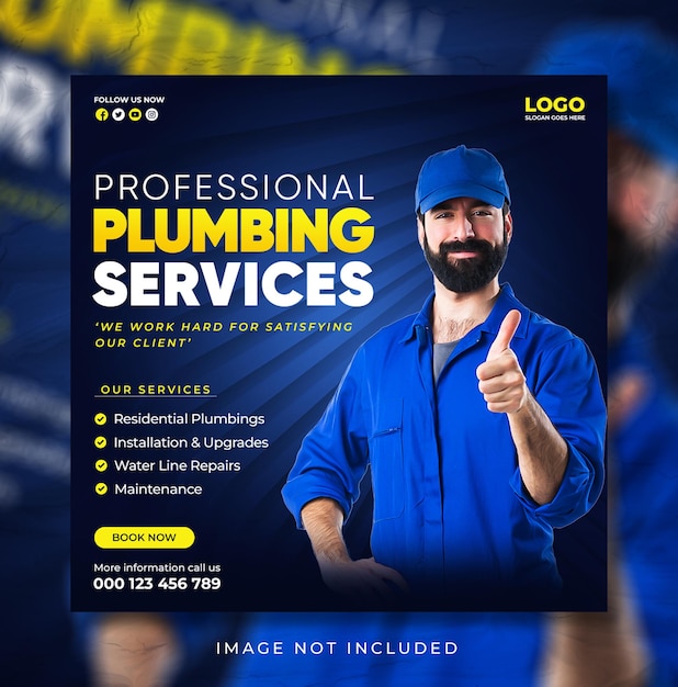 plumbing service banner design plumbing service ad design