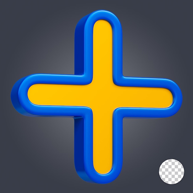 Plus button 3d icon