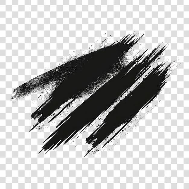 PSD png abstract black brush strokes illustration