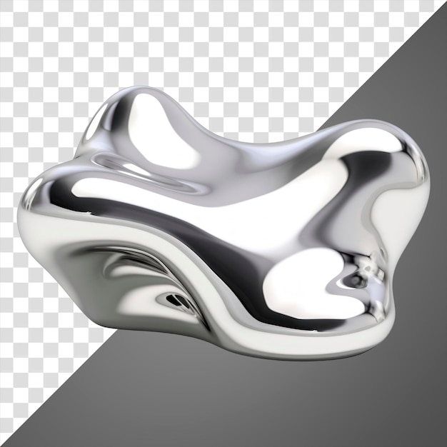 PSD png abstract fluid shape chrome silver white background ai generated image by rawpixel