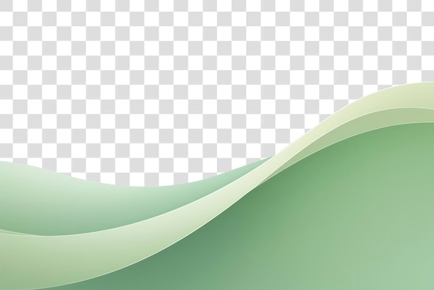 PSD png abstract green wave border transparent background