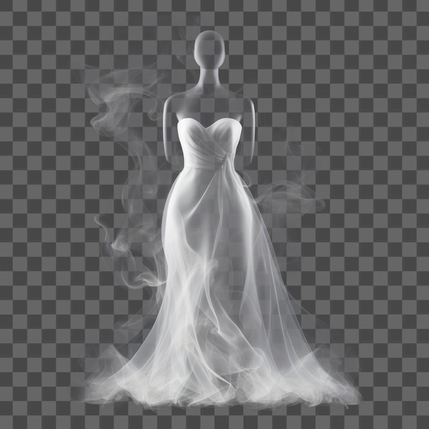 PNG Abstract smoke of dress fashion wedding white