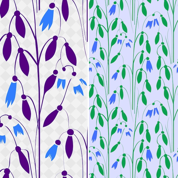 Png Adorable Snowdrop Flowers With Slender Stem Shapes and Moder Nature Pattern Outline Art Design