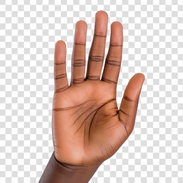 PSD png african kid hand showing finger white background