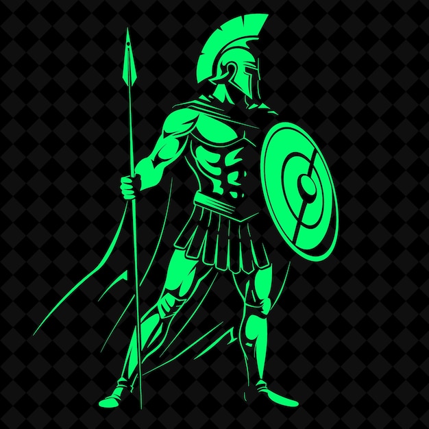 Png Ancient Greek Hoplite With a Spear and Shield Disciplined an Medieval Warrior Character Shape