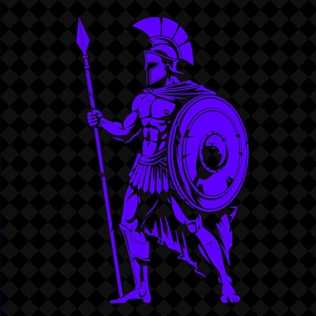 Png Ancient Greek Hoplite With a Spear and Shield Disciplined an Medieval Warrior Character Shape