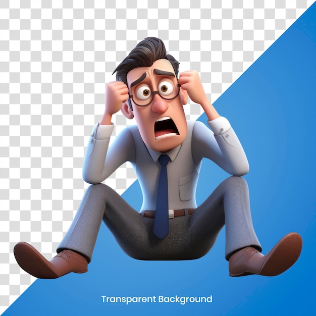 PNG Animated character stressed businessman