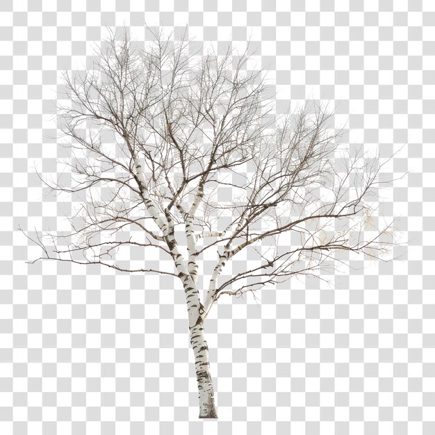 PSD png bare birch tree winter scene