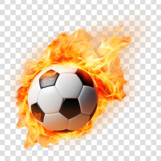 PSD png burning football sports flame fire