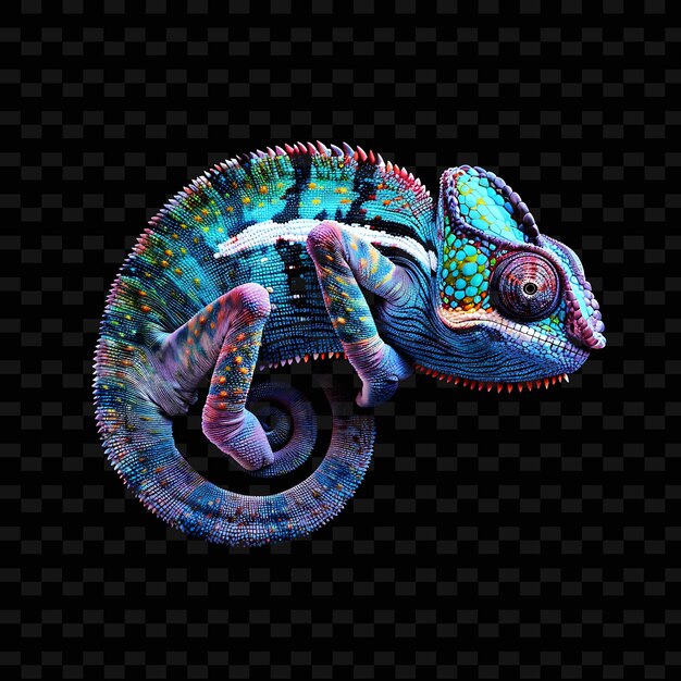 Png Chameleon Shaped in Flowing Colors Opaque Multicolored Liqui Animal Shape Abstract Art