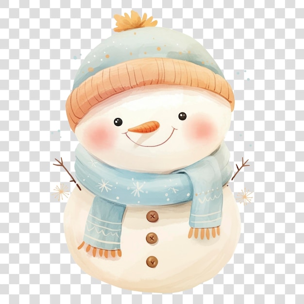 PNG Cheerful snowman in winter attire