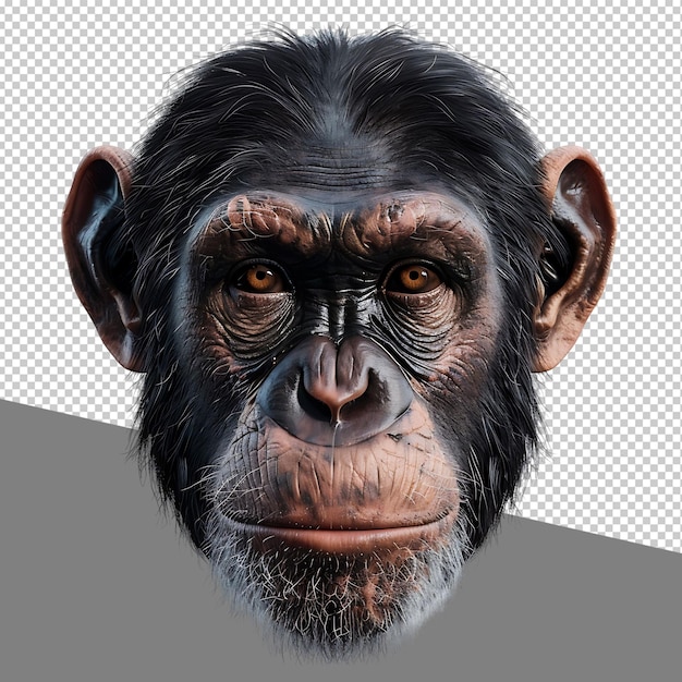 PSD png chimpanzee isolated on transparent background