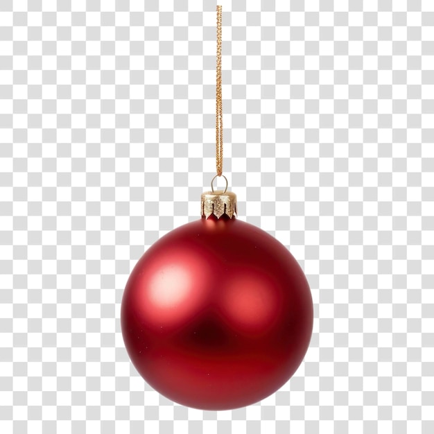 PSD png christmas ball hanging at a rope christmas jewelry white background