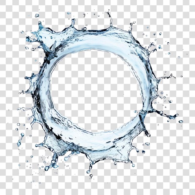 PSD png circular water splash illustration design