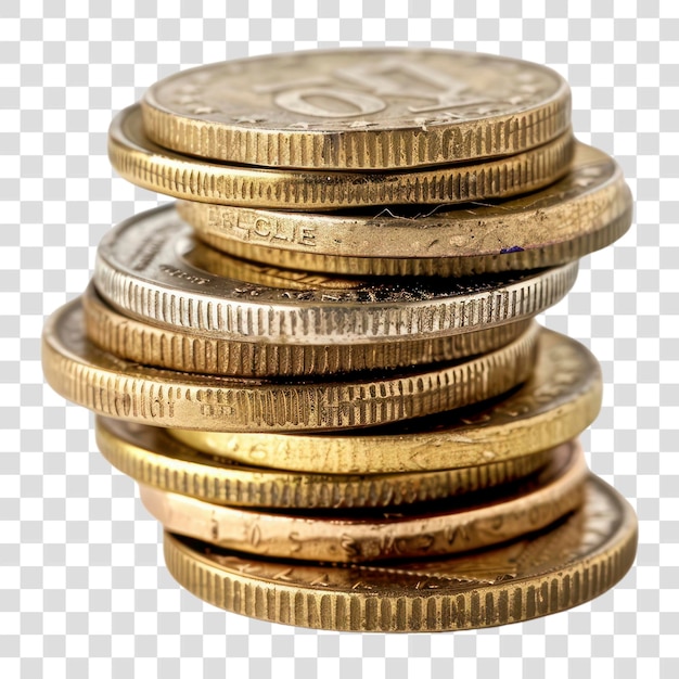 PNG Closeup photo of stack euro coins money white background investment