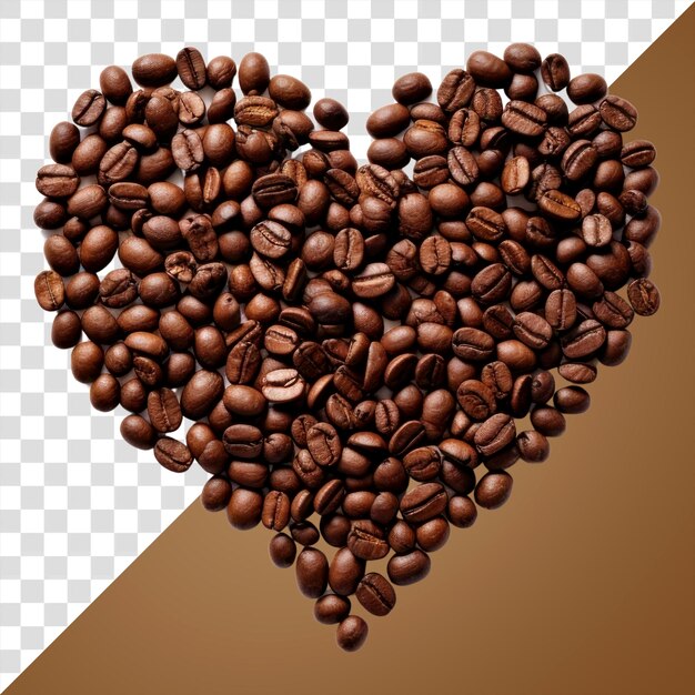 PNG Coffee beans in heart shape white background cappuccino freshness