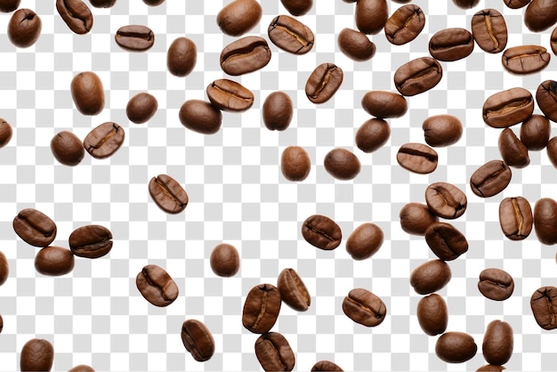 PNG Coffee beans Scattered frame backgrounds white background freshness