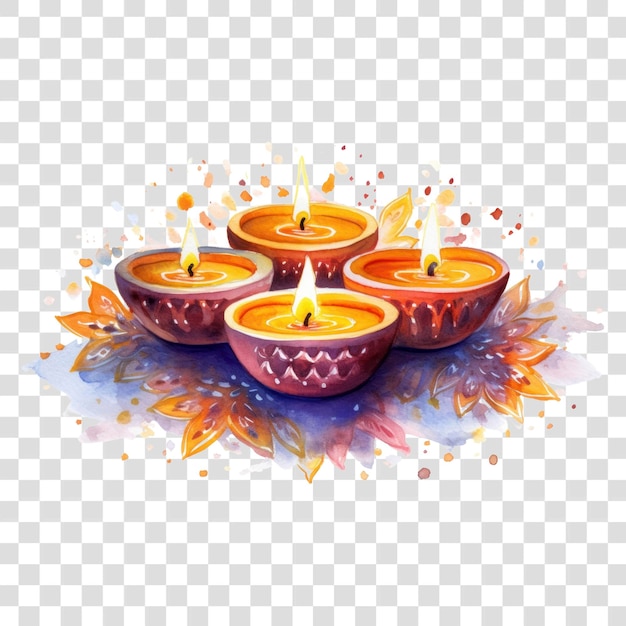 PSD png colorful festive candles illustration