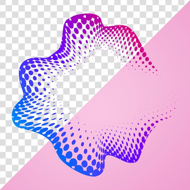 PSD png colorful halftone abstract shape element transparent background