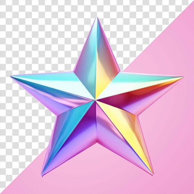 PNG Colorful holographic star design