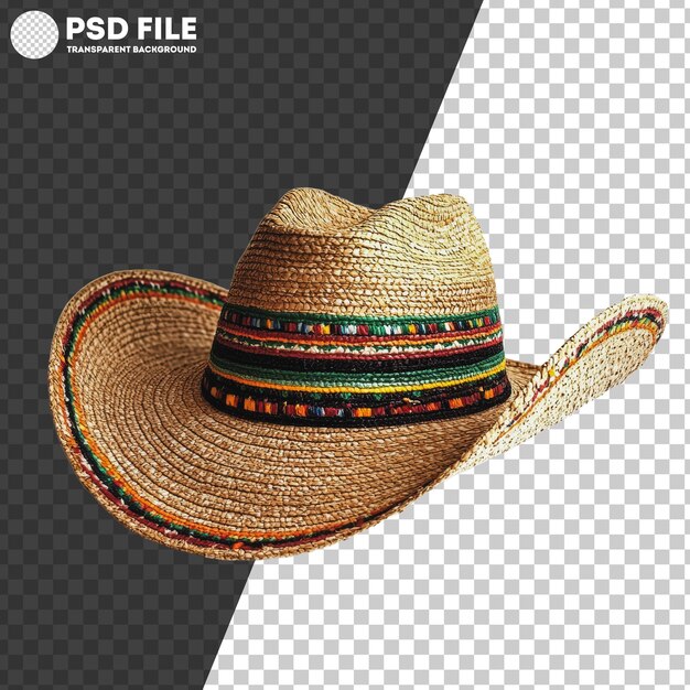 PSD png colorful traditional sombrero hat